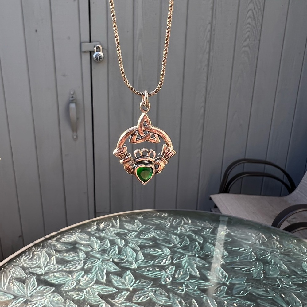 Emerald Claddagh necklace